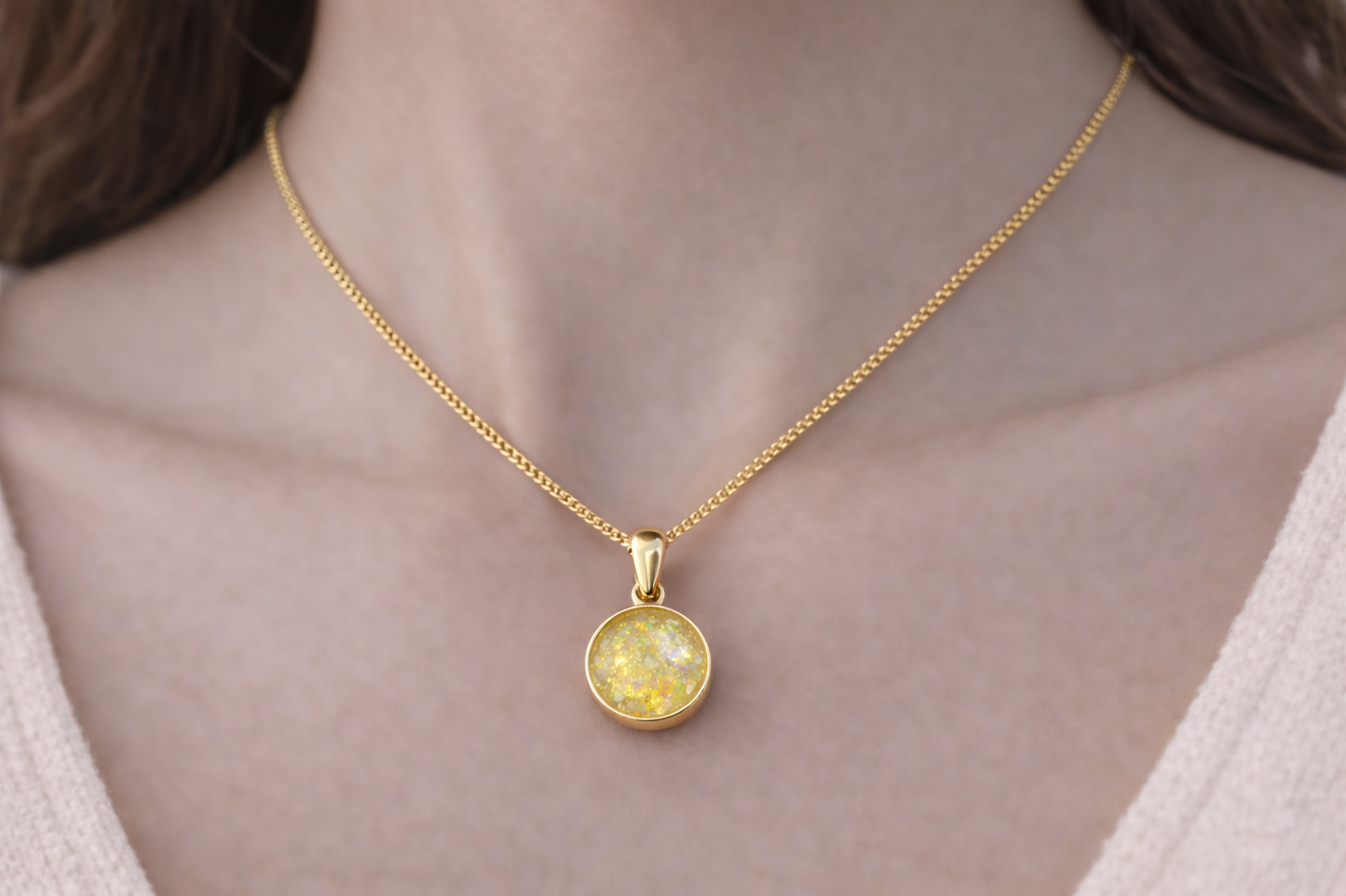 Solid Gold Round Keepsake Pendant