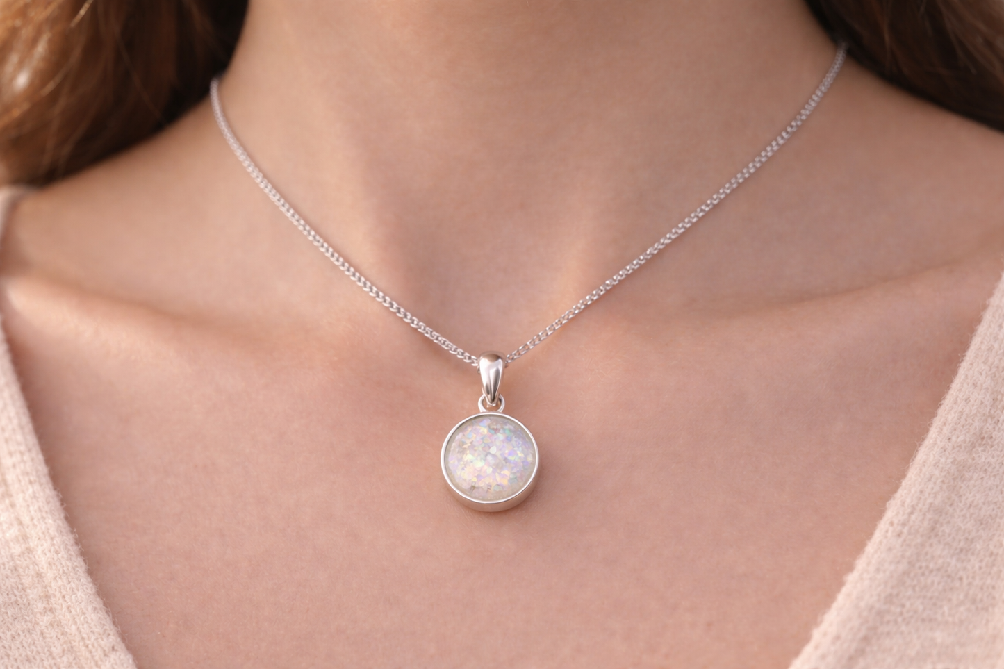 Sterling Silver Round Keepsake Pendant