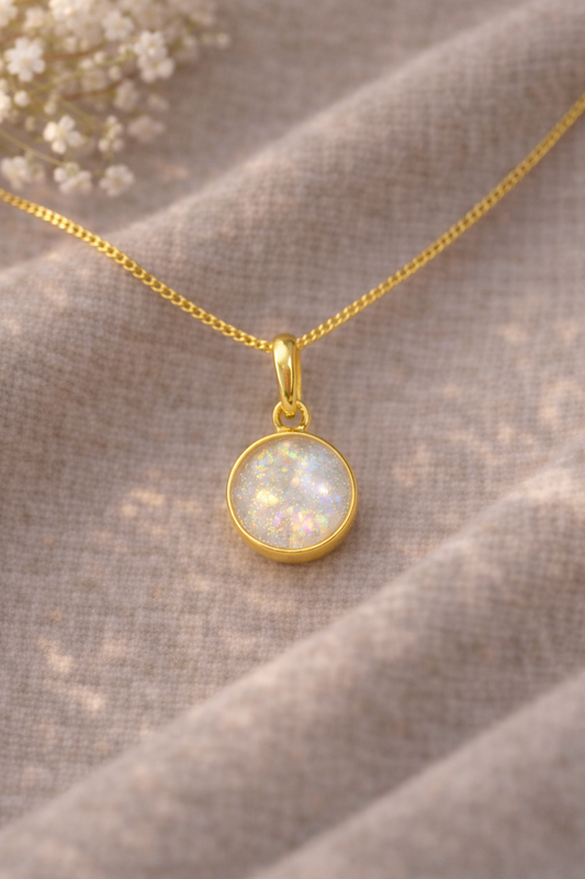 Solid Gold Round Keepsake Pendant