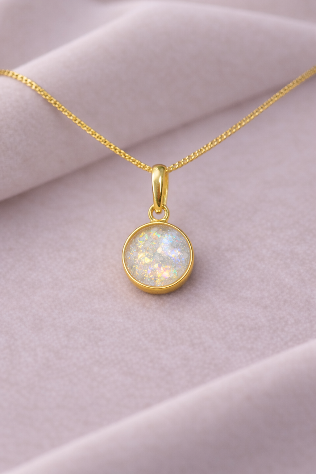 Solid Gold Round Keepsake Pendant