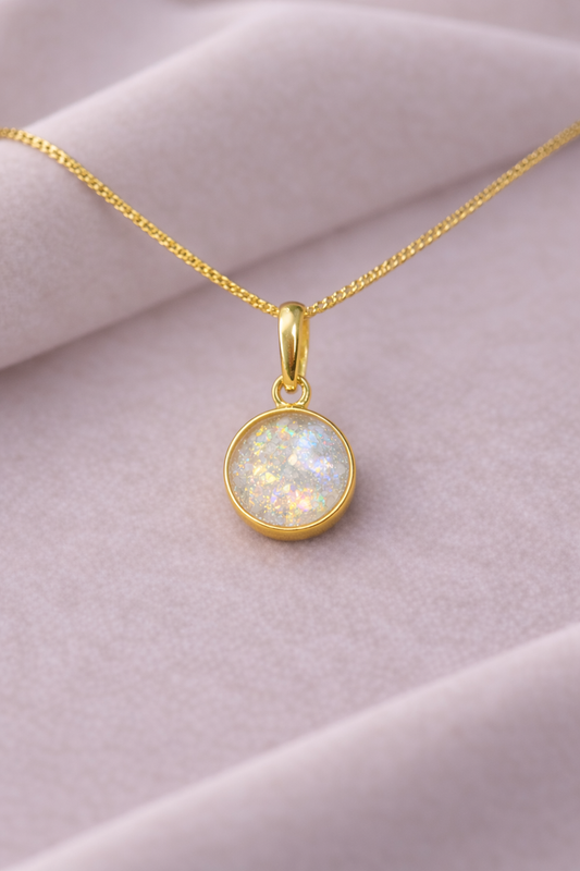 Solid Gold Round Keepsake Pendant
