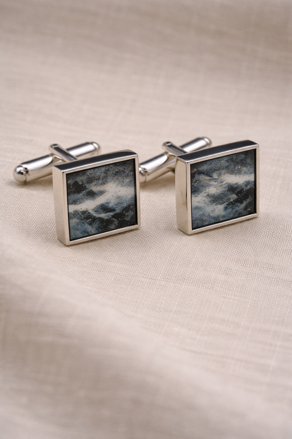 Quarry - Sterling Silver Inclusion Cufflinks