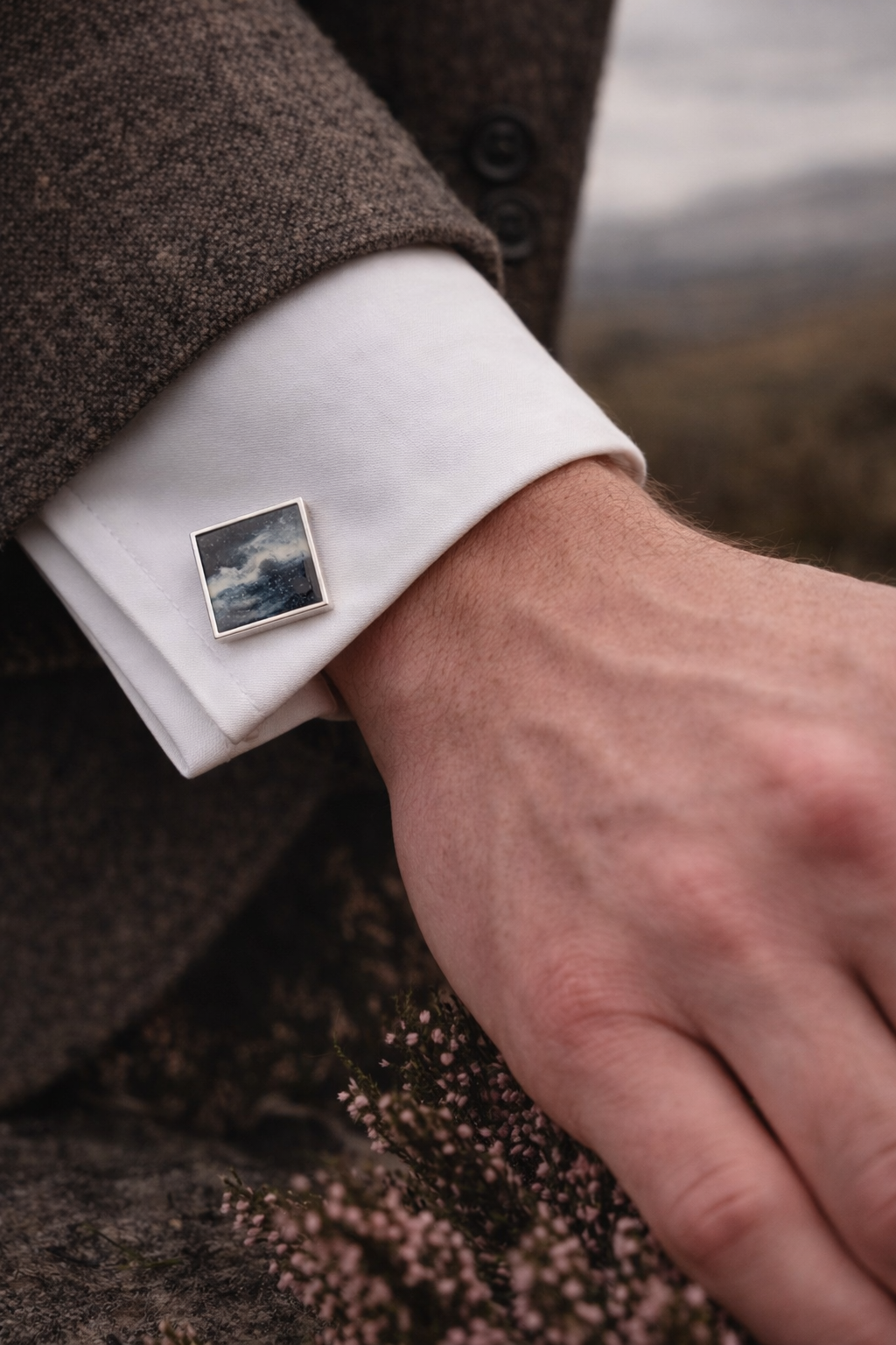 Quarry - Sterling Silver Inclusion Cufflinks