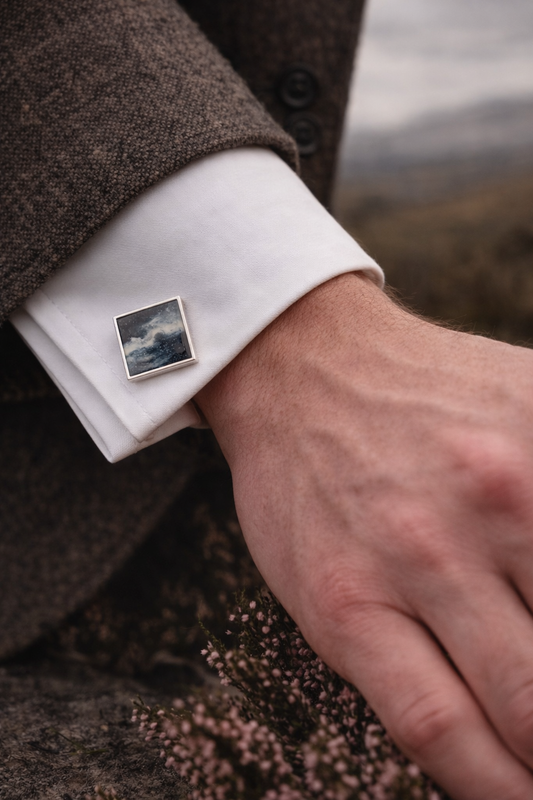 Quarry - Sterling Silver Inclusion Cufflinks