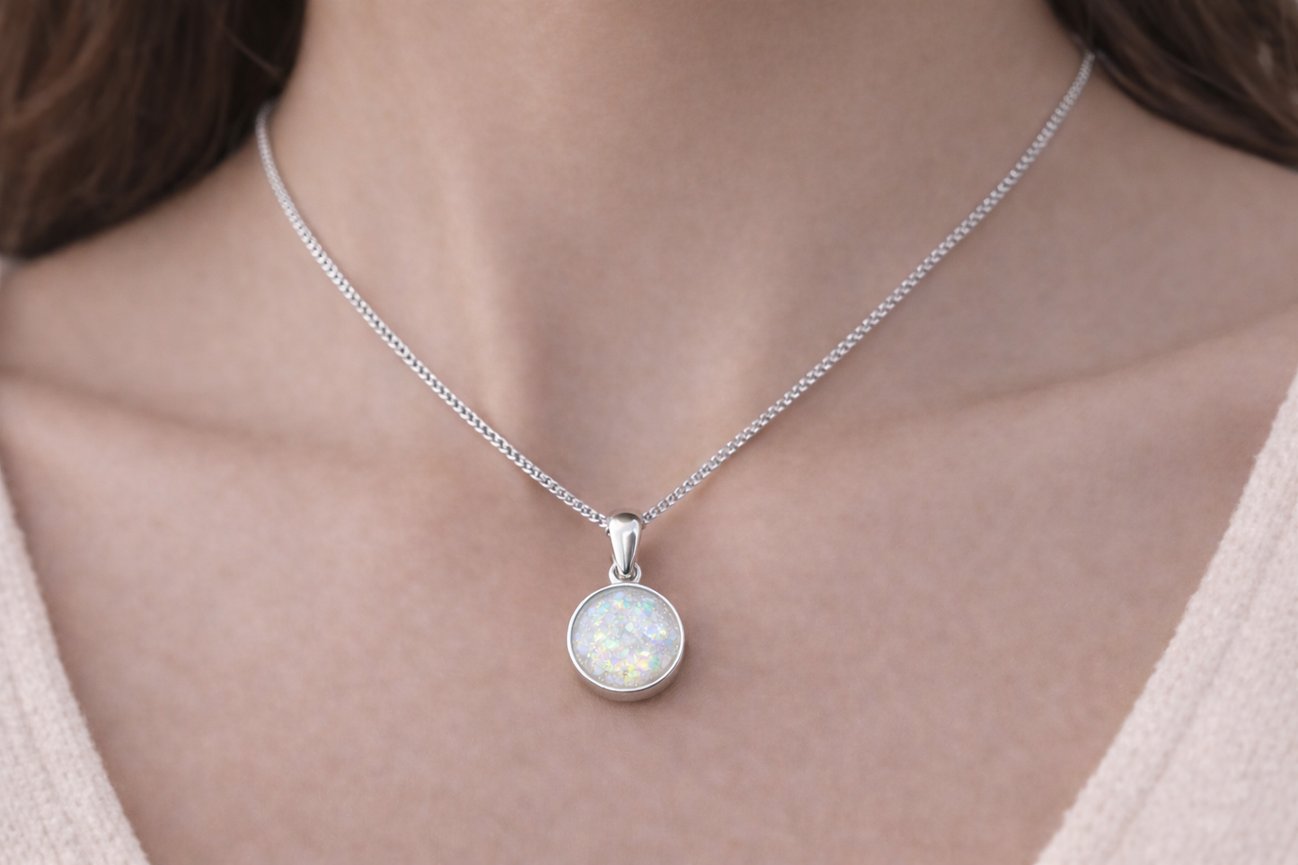 Sterling Silver Round Keepsake Pendant