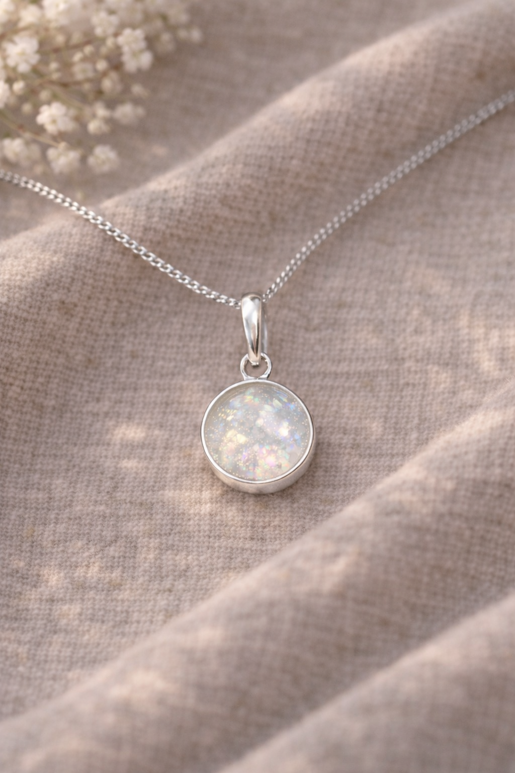 Sterling Silver Round Keepsake Pendant