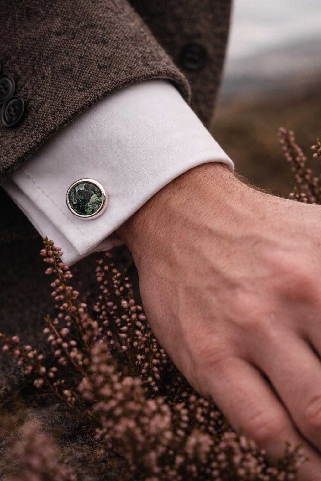 Tarn - Sterling Silver Inclusion Cufflinks